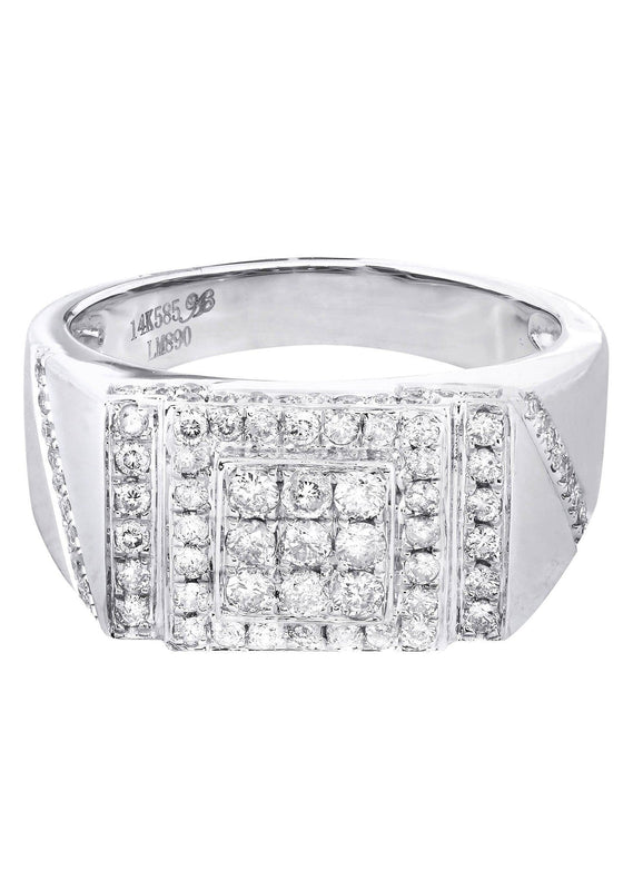 White Gold Mens Diamond Ring| 1 Carats| 9.11 Grams