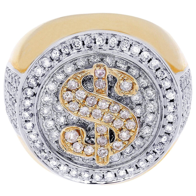 Money Sign Mens Diamond Ring / Pinky Diamond Ring| 1.78 Carats