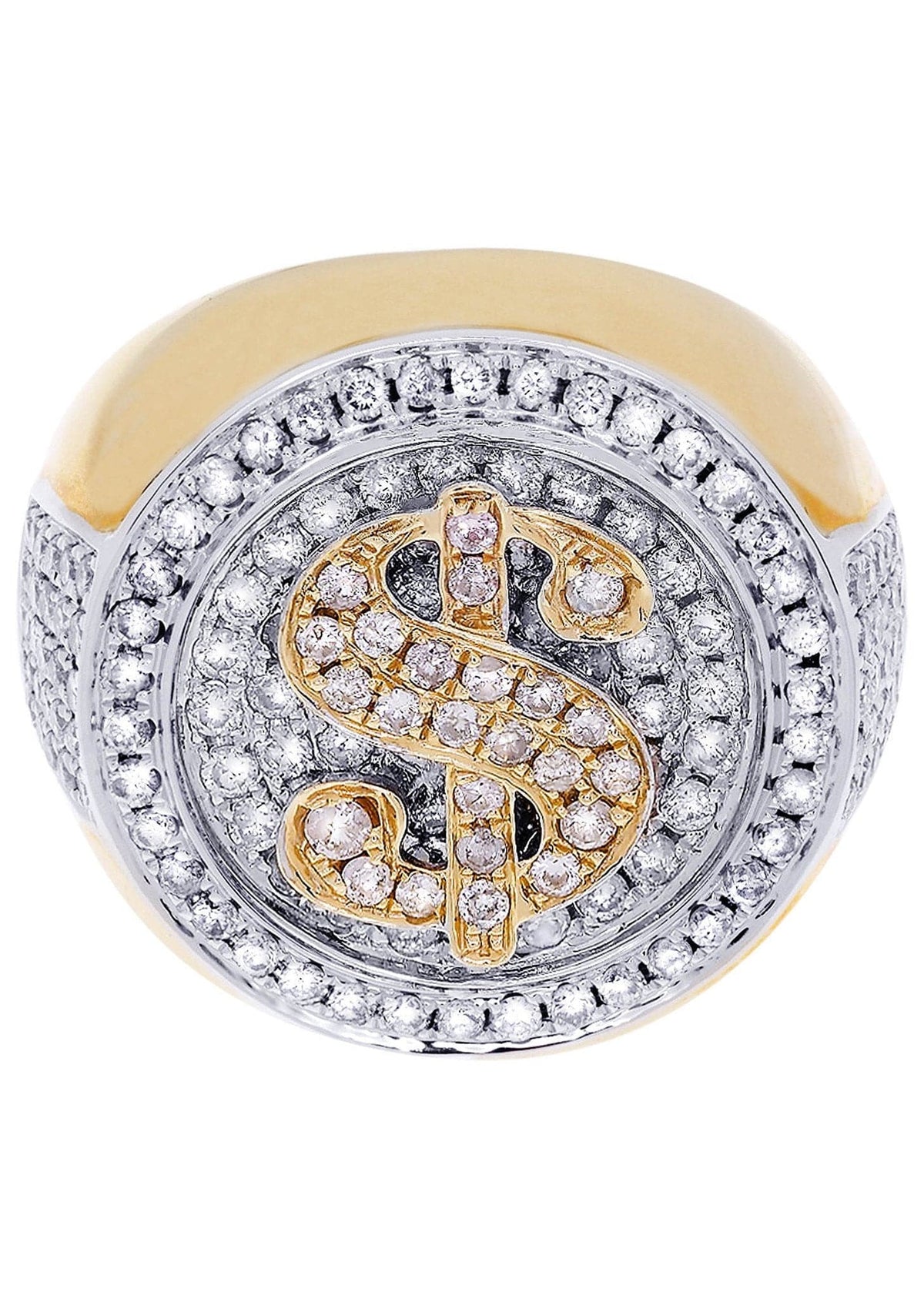 Money Sign Mens Diamond Ring / Pinky Diamond Ring| 1.78 Carats