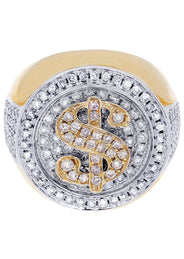 Money Sign Mens Diamond Ring / Pinky Diamond Ring| 1.78 Carats