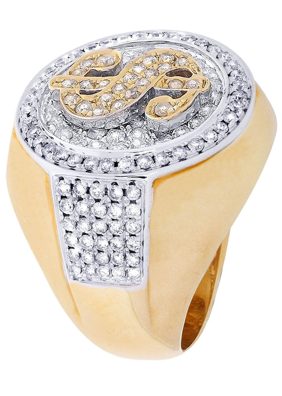 Money Sign Mens Diamond Ring / Pinky Diamond Ring| 1.78 Carats