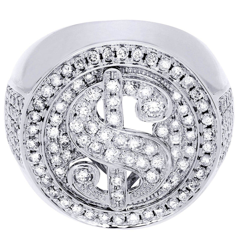 White Gold Mens Diamond Ring| 2.18 Carats| 23.68 Grams