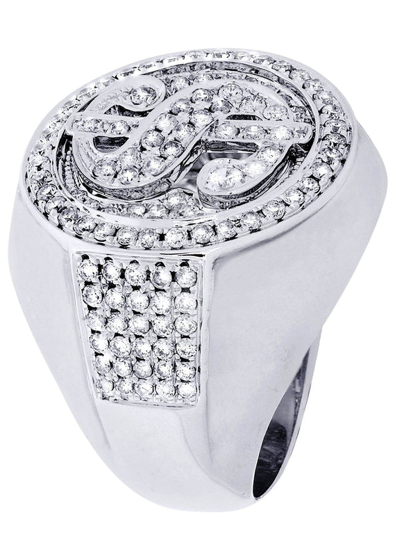 White Gold Mens Diamond Ring| 2.18 Carats| 23.68 Grams