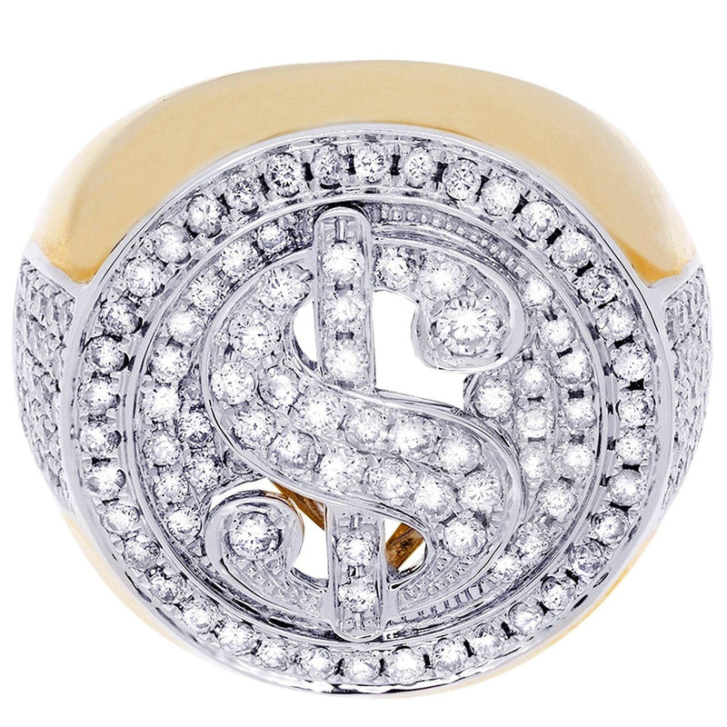 Money Sign Mens Diamond Ring| 1.86 Carats