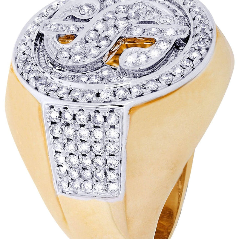 Money Sign Mens Diamond Ring| 1.86 Carats