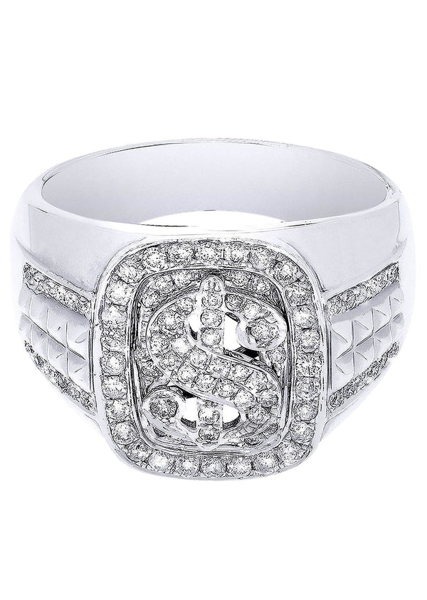 White Gold Mens Diamond Ring| 0.86 Carats| 11.07 Grams
