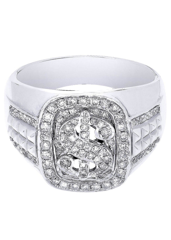 White Gold Mens Diamond Ring| 0.86 Carats| 11.07 Grams