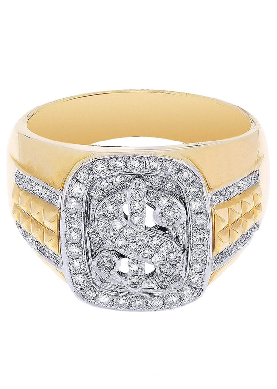 Money Sign Mens Diamond Ring / Pinky Diamond Ring| 0.65 Carats
