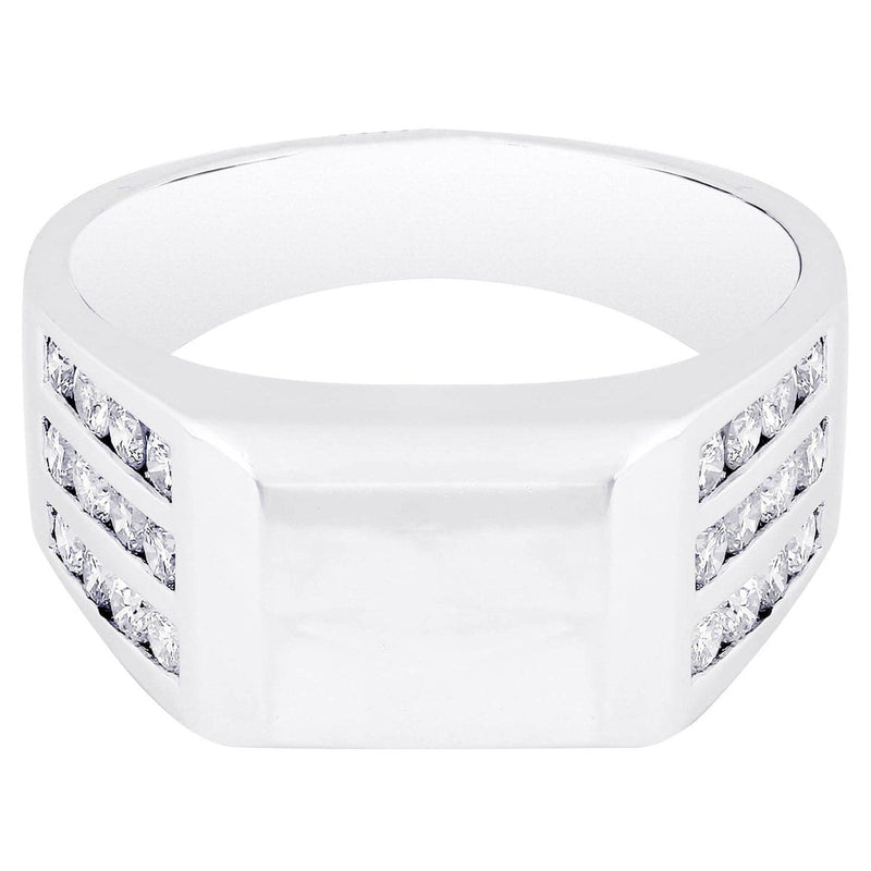 White Gold Mens Diamond Ring| 0.94 Carats| 9.91 Grams