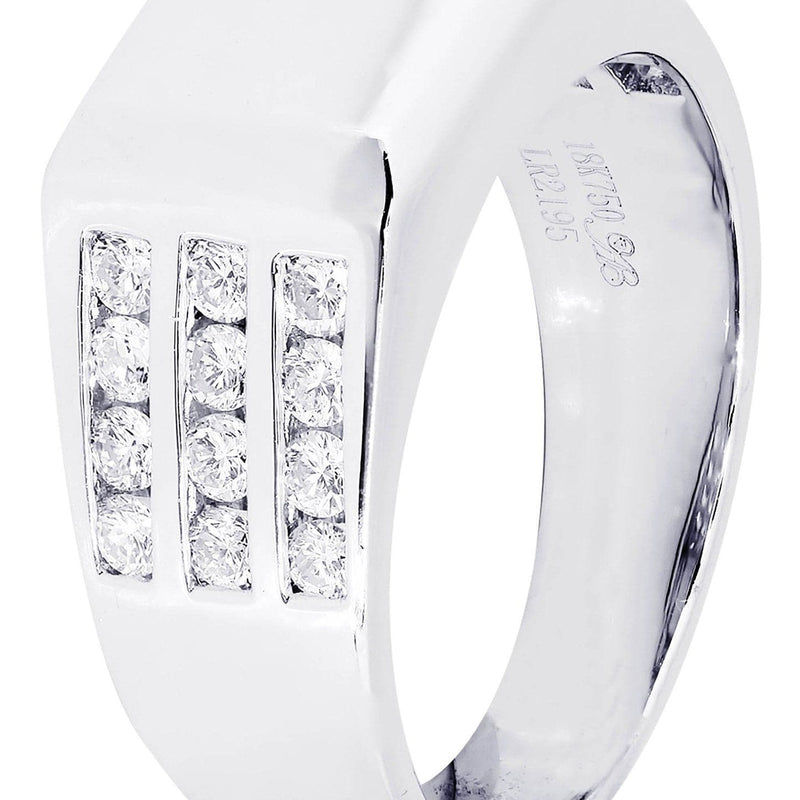 White Gold Mens Diamond Ring| 0.94 Carats| 9.91 Grams