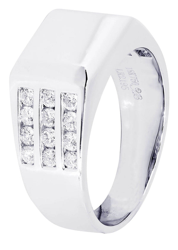 White Gold Mens Diamond Ring| 0.94 Carats| 9.91 Grams
