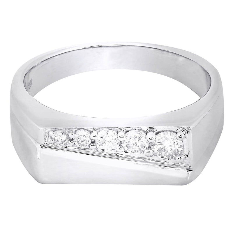 White Gold Mens Diamond Ring| 0.41 Carats| 8.57 Grams