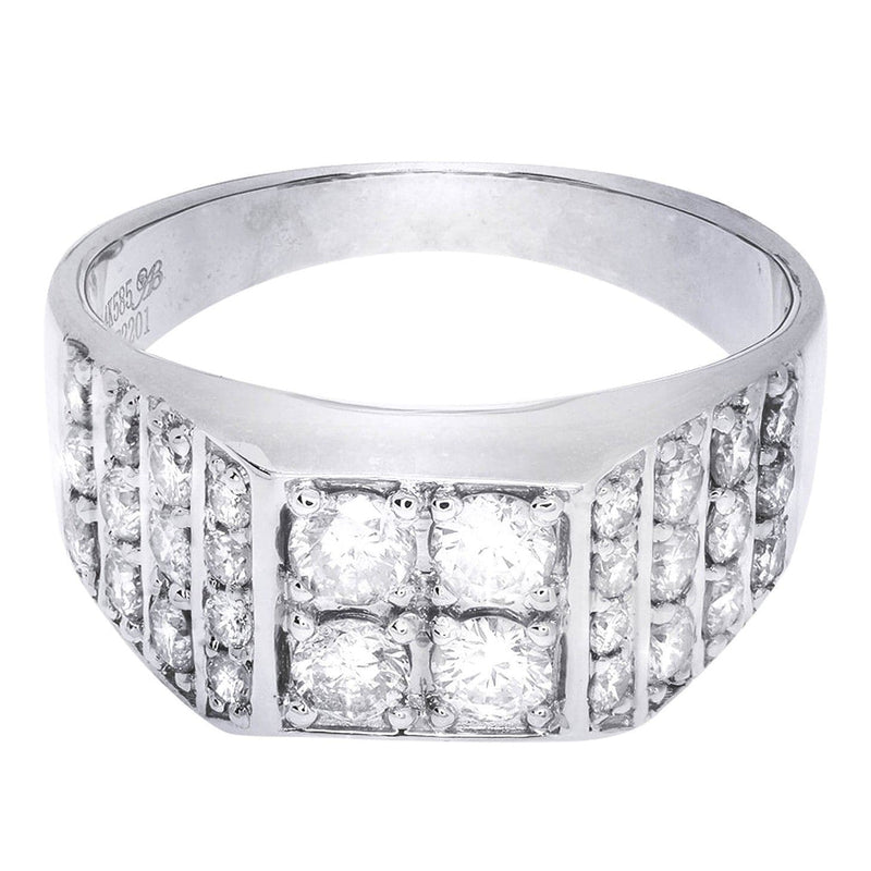 White Gold Mens Diamond Ring| 1.66 Carats| 7.43 Grams