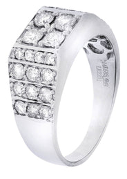 White Gold Mens Diamond Ring| 1.66 Carats| 7.43 Grams