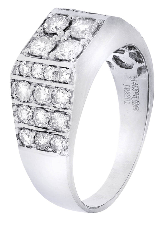White Gold Mens Diamond Ring| 1.66 Carats| 7.43 Grams