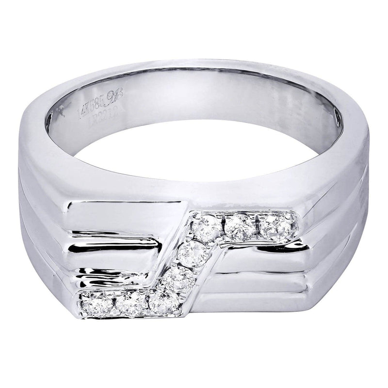 White Gold Mens Diamond Ring| 0.28 Carats| 8.54 Grams