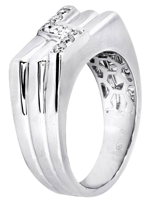 White Gold Mens Diamond Ring| 0.28 Carats| 8.54 Grams