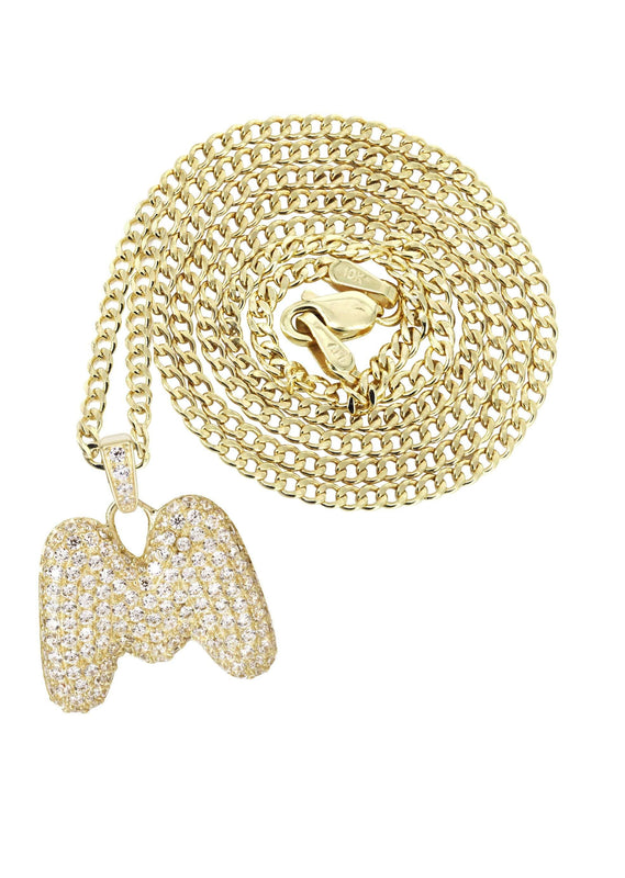 10K Yellow Gold Bubble Letter 
