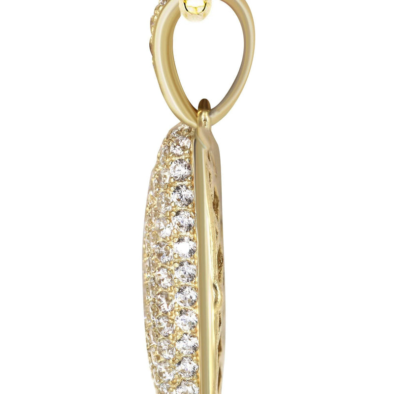 10K Yellow Gold Bubble Letter "M" CZ Necklace | Appx. 5.1 Grams