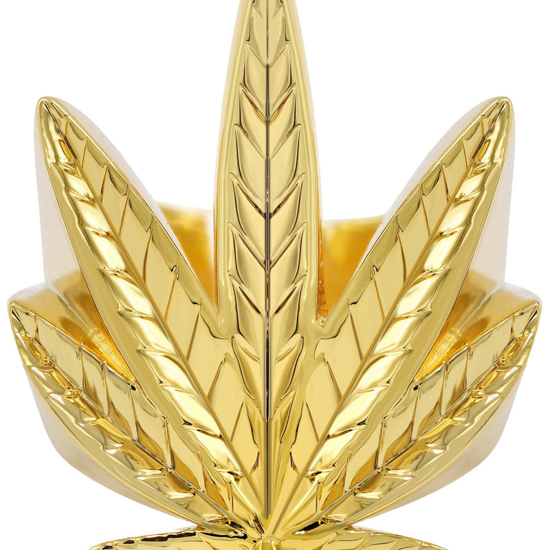 Gold Plated Marihuana Leaf Ring | 14 Grams