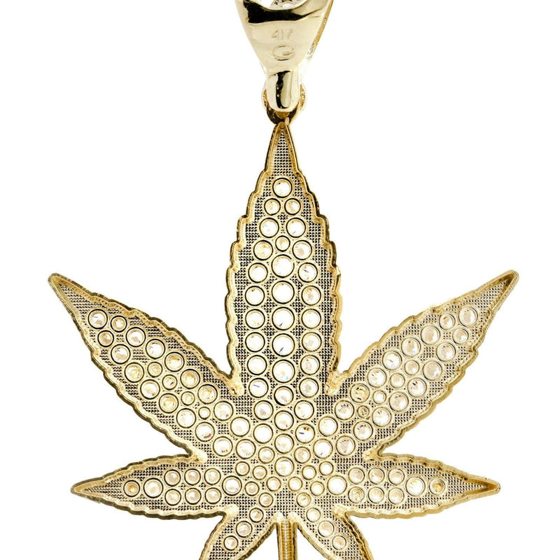 Marijuana Leaf  10K Gold Pendant | 15.4 Grams