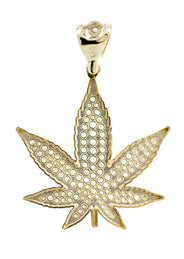 Marijuana Leaf  10K Gold Pendant | 15.4 Grams