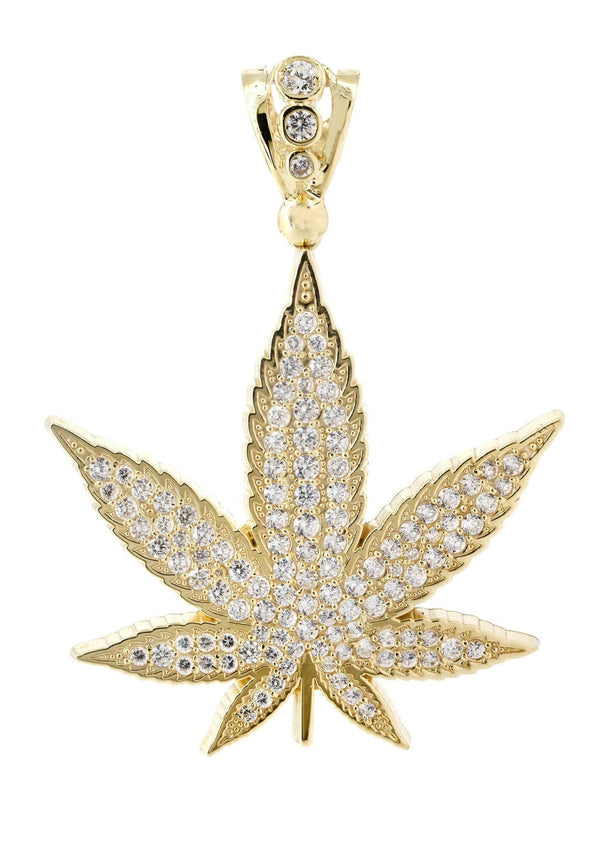 Marijuana Leaf  10K Gold Pendant | 15.4 Grams