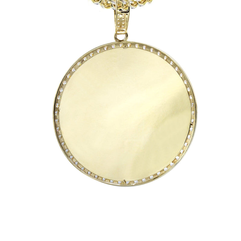 10K Yellow Gold Round Picture Necklace | Appx. 16.7 Grams