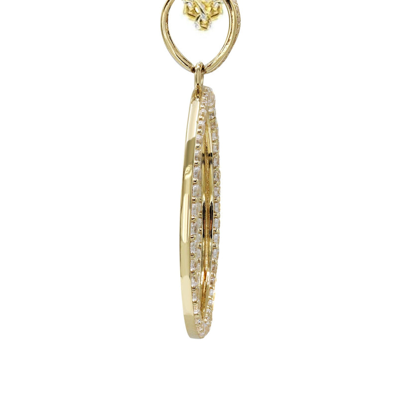10K Yellow Gold Round Picture Necklace | Appx. 16.7 Grams