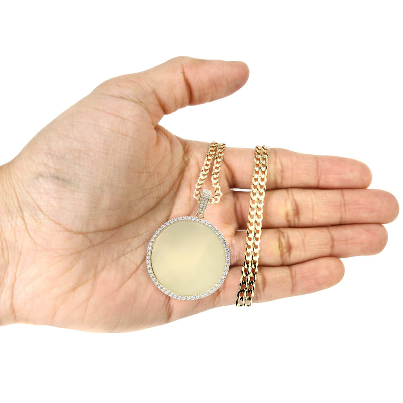 10K Yellow Gold Round Picture Necklace | Appx. 16.7 Grams
