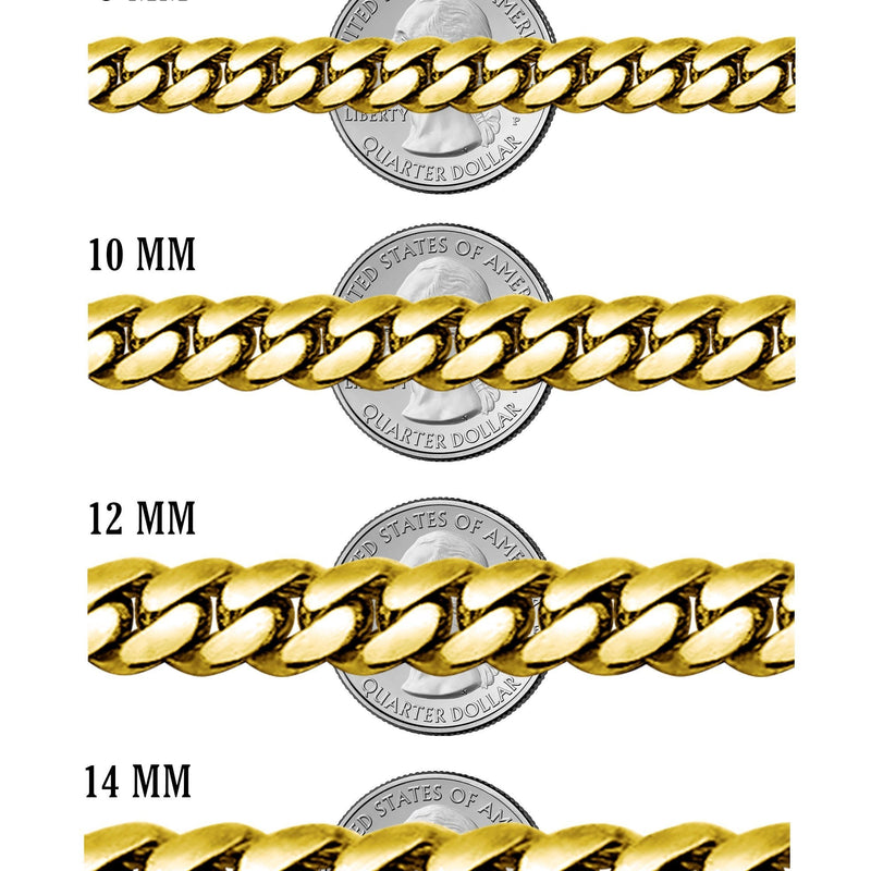 White Gold Plated Mens Solid Miami Cuban Link Bracelet