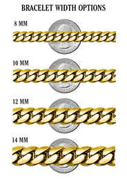 White Gold Plated Mens Solid Miami Cuban Link Bracelet