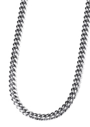 Silver Chain - Mens White Chain / Miami Cuban Link / 4 MM