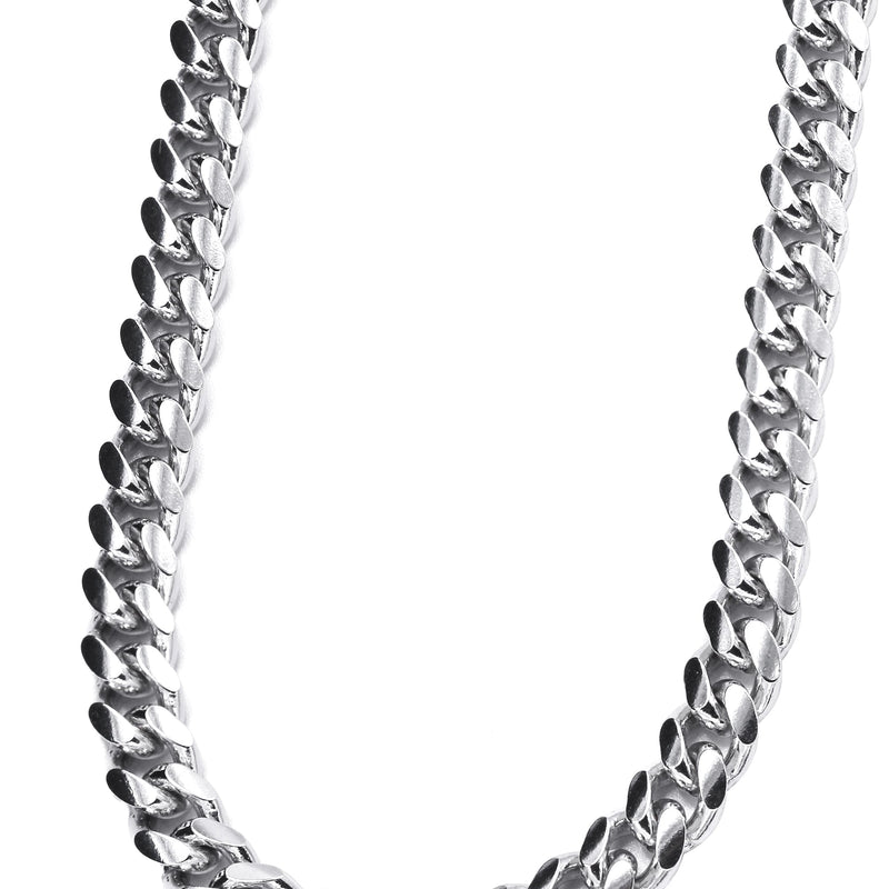 Silver Chain - Mens White Chain / Miami Cuban Link / 7 MM
