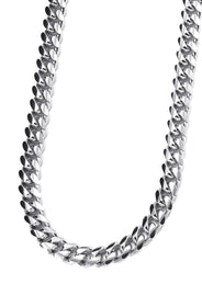 Silver Chain - Mens White Chain / Miami Cuban Link / 7 MM