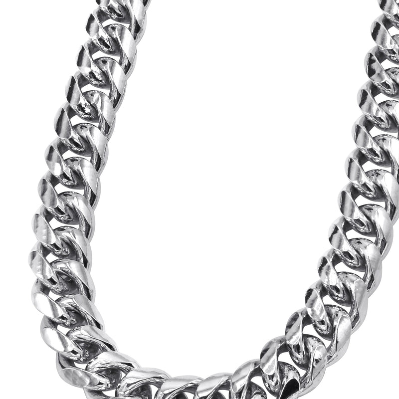 Silver Chain - Mens White Chain / Miami Cuban Link