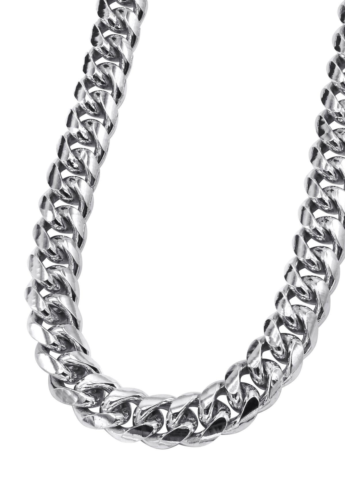 Silver Chain - Mens White Chain / Miami Cuban Link
