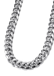 Silver Chain - Mens White Chain / Miami Cuban Link