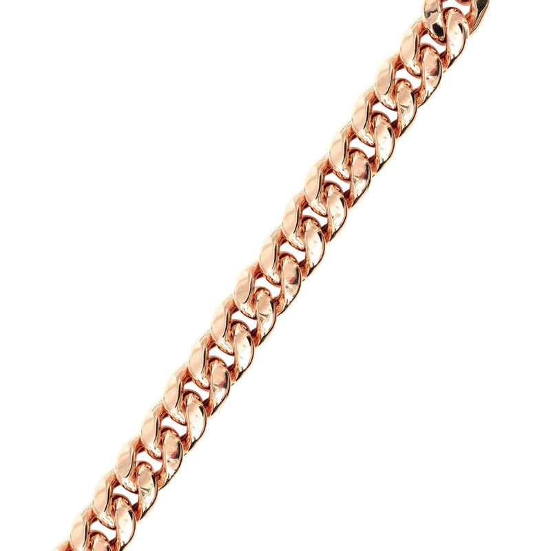 14K Rose Gold Bracelet Semi Solid  Miami Cuban Link