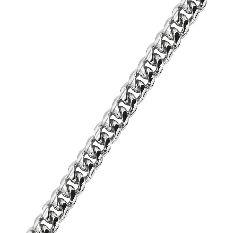 Silver White Miami Cuban Link Bracelet
