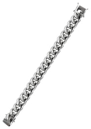 Silver White Miami Cuban Link Bracelet