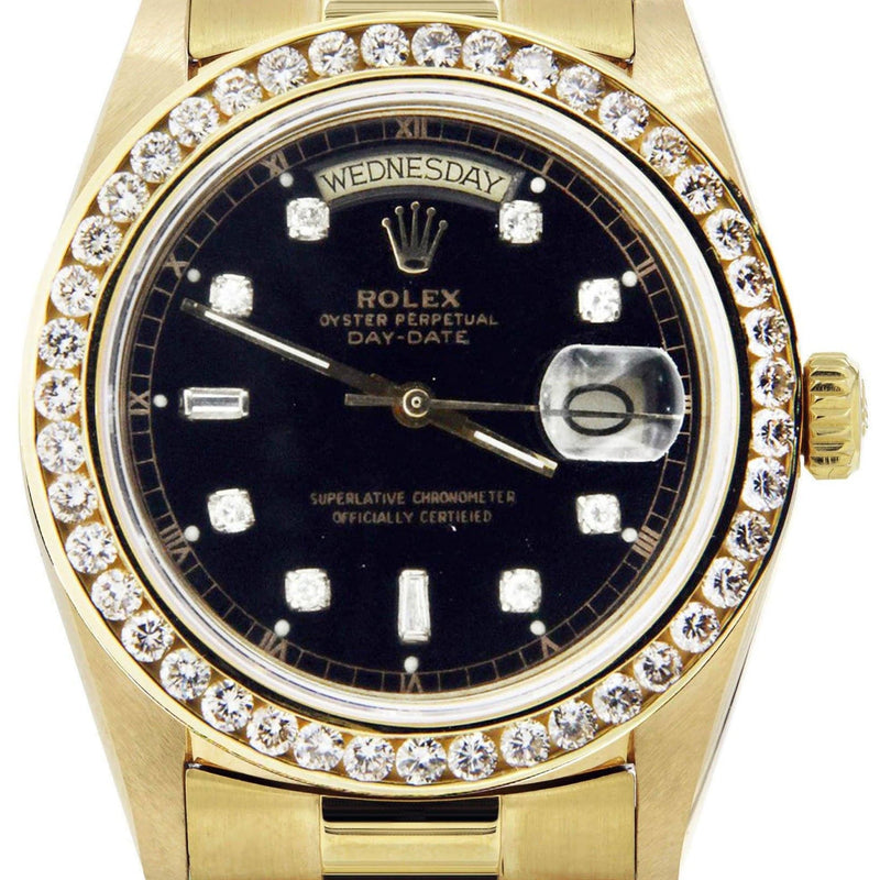Diamond Rolex Day-Date | 18K Yellow Gold