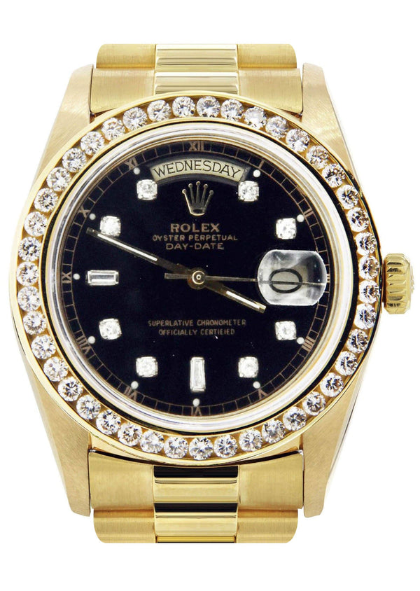 Diamond Rolex Day-Date | 18K Yellow Gold