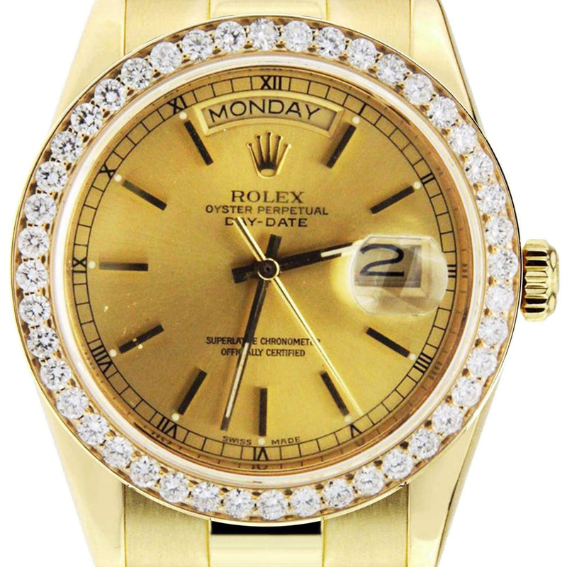 Diamond Rolex Day-Date | 18K Yellow Gold | 36 Mm