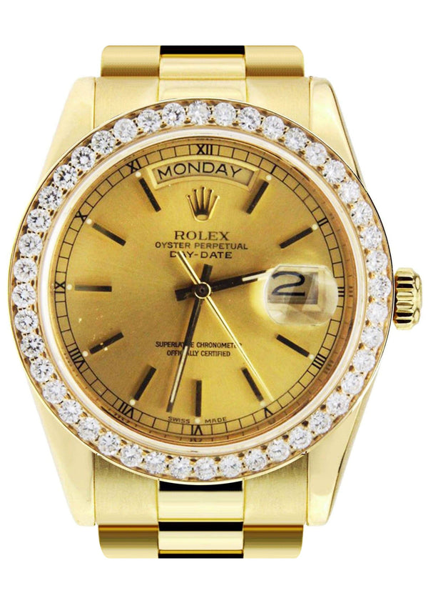 Diamond Rolex Day-Date | 18K Yellow Gold | 36 Mm