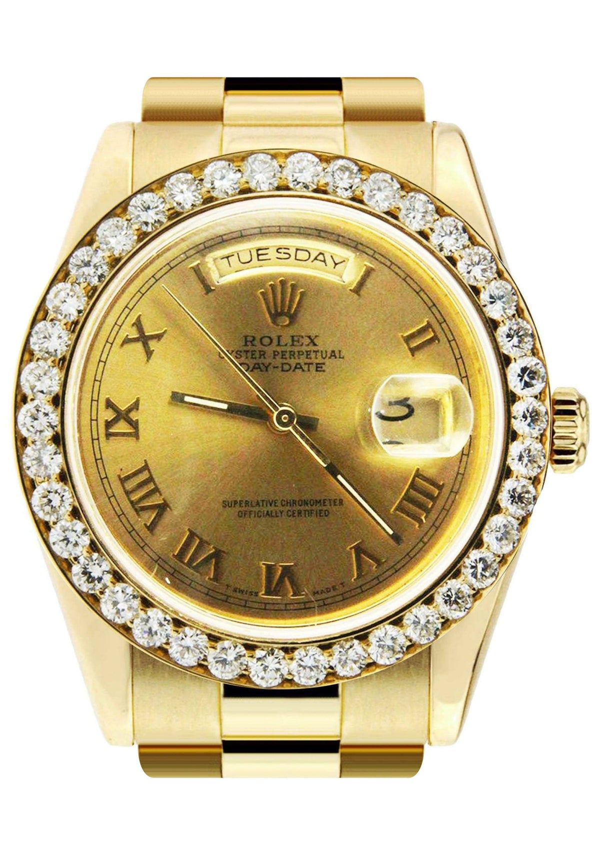 Diamond Rolex Day-Date | 18K Yellow Gold