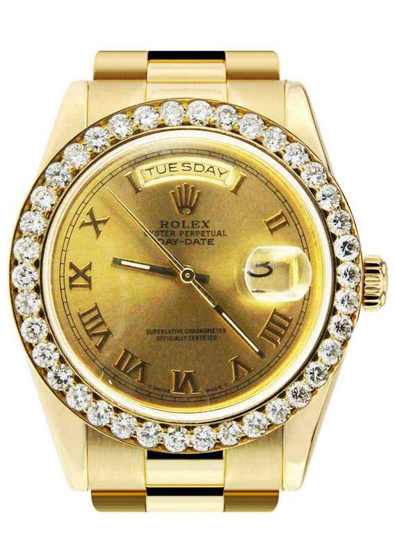 Diamond Rolex Day-Date | 18K Yellow Gold