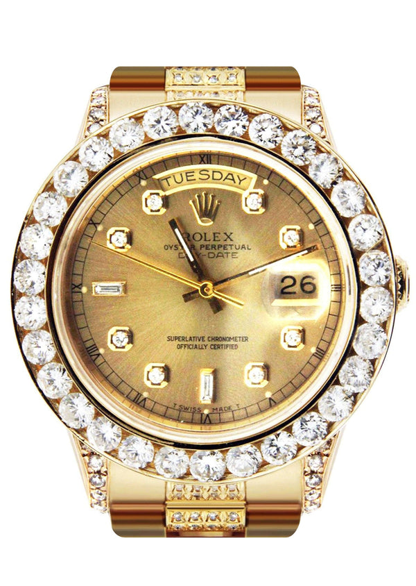Diamond Rolex Day-Date | 18K Yellow Gold