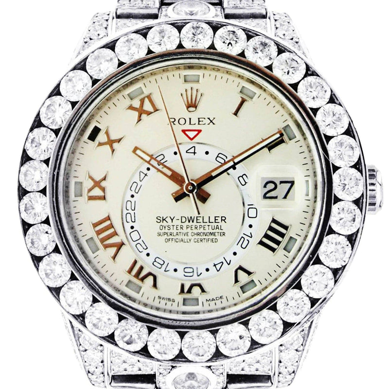 Diamond Rolex Sky Dweller | 18K White Gold | 42 Mm