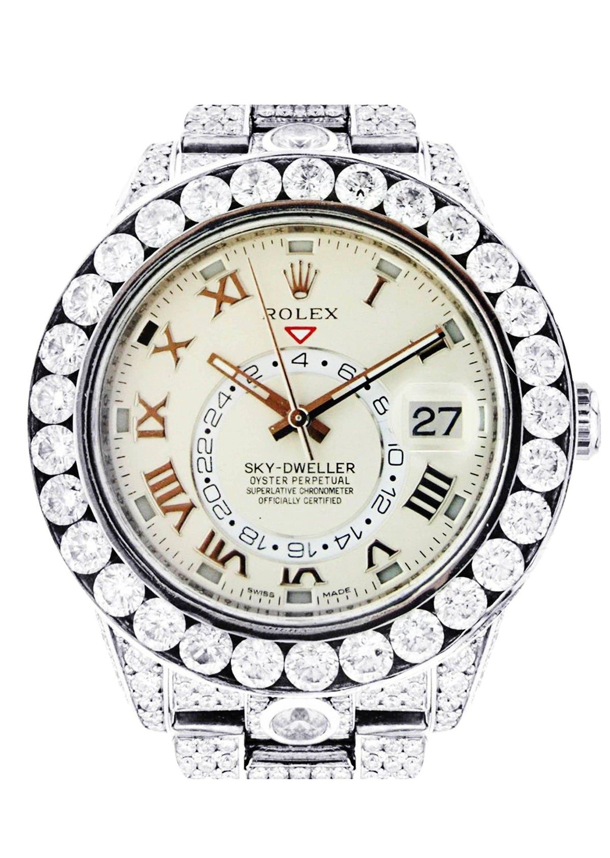 Diamond Rolex Sky Dweller | 18K White Gold | 42 Mm